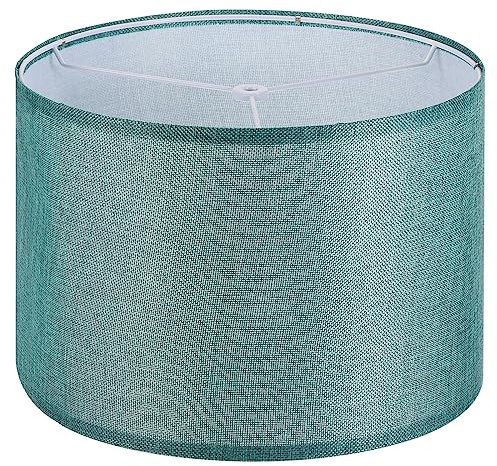 PATIKIL 13x13x9 Trommel Lampenschirme Linen Runde Lampe Schirm für Tischleuchten Einfache Montage Lampenschirme für Tischleuchten Stehleuchten Nachttisch Blau