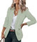 Cicy Bell Donna manica lunga Casual Blazer Lavoro Ufficio Bottone Open Front Jacket Tuta, verde chiaro, XS
