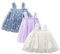 amropi Abito da Bambina Senza Maniche Tulle Confezione da 3 Vestito da Tutu per Bimba Bianco Viola Marina,0-6 Mesi