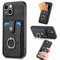Knoowcase for iPhone 13 Case iPhone 13 Phone Case Wallet Shockproof Bumper Case with Ring Holder Card Slots PU Leather Cover Car Mount Kickstand Anti-Drop Shell Case for iPhone 13, Black