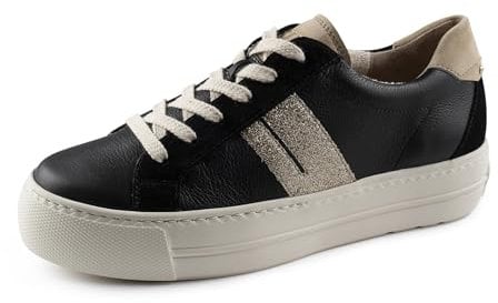 Paul Green Damen Pauls, Frauen Low-Top Sneaker,Turnschuhe,Laufschuhe,schnürschuhe,schnürer,Plateausohle,Halbschuhe,Schwarz (Black),37.5 EU / 4.5 UK