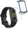 kwmobile 2X Schutzhülle kompatibel mit Fitbit Charge 6 / Charge 5 Hülle - Fullbody Cover Set aus Silikon - Transparent Dunkelblau