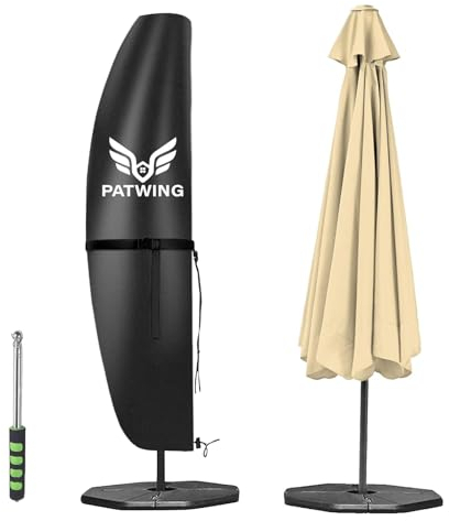 PATWING Housse Parasol Deporte, Housse de Protection en Tissu Oxford 600D, Couverture de Parasol Imperméable, Anti-UV, Housse de Parasol avec Tige