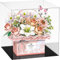 RSDHFLY Flower Bouquet Building Blocks Model Set, DIY Rose Handheld Gift Box, Rose Bouquet Bonsai Building Block Toy, Suitable for Adults and Kids (Pink with Cover)