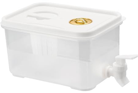 perfk Distributeur de Boisson en Plastique, Seau Réfrigéré avec Robinet et Filtre, Distributeur d'eau, Distributeur de Jus Glacé Limonade, Sans BPA, pour Faire des Thés et des Jus, 3L