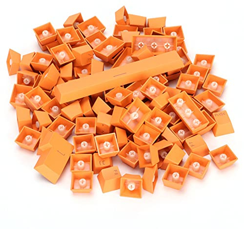 EIMSOAH PBT Keycaps Ergonomic Design, Colorful 108 Key Keycap for Mechanical Keyboard, Rich Colors for Different Groups (Orange)