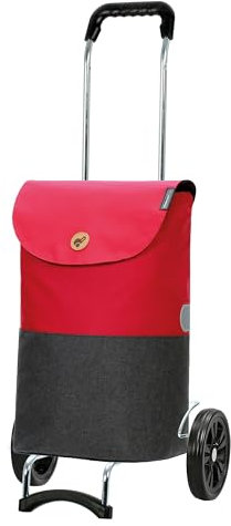 Andersen Einkaufstrolley - klappbar - 36 Liter - belastbar 40 kg - Stahlgestell - Trolley - Rad Ø 20 cm - Campus Shopper Ebba rot
