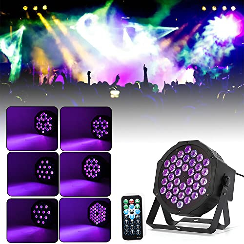 YNAADYH DJ Bühne Par Lichter, LED 72W DJ Lichter RGBWA+UV 6in1 Farbe Waschen/Strobe Effekt DMX512 Steuerung Sound Aktivierte LED Uplighting Lichter für Weihnachten
