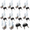 MUXHEL Lot de 10 serrures de boîte aux lettres, avec 20 clés, 20 mm barillet boite aux lettres, Serrure Armoire Metallique, serrure de meuble, serrure à levier pour boîtes aux lettres