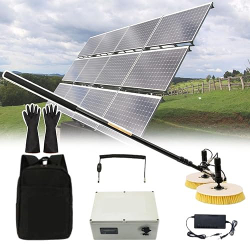 smafoseedding Electric Photovoltaic Panel Cleaner,Automatic Outdoor Cleaning Tools,With 5pcs Gloves,40mm Alloy Telescopic Rod,Adjustable Length,For Cleaning Windows/Solar Panels/Ceilings,TypeA