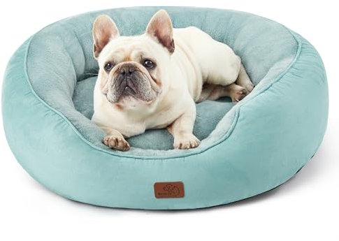 BEDSURE Katzenbett Waschbar - 51x48x15cm Bettchen Mit Zweiseitig Innenkissen für Katzen oder Kleine Hunde, Gewaschenes Blau