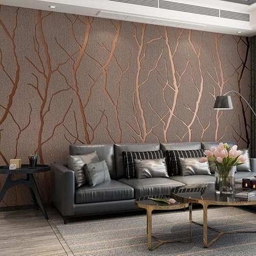 Papier Peint Intissé Rouge Brun Papier Peint 3D pour La Maison Chambre Adulte Salon Décoration,Papier Peint Mural,Papier Peint Toilette 10,05 M X 0,53 M