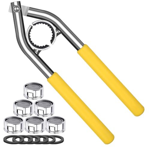 Eiflayn Clé Pour AéRateur, Mousseur Robinet, Clé Demontage Mousseur,AéRateurs Pour Robinets,RéGulateur De Jet,Pour Enlever SpéCification Universelle Multi RéGulateur (Clé Pour AéRateur+6 Aérateurs)