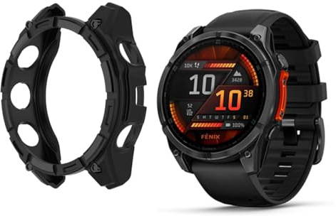 HOMTERN Schutzhülle für Garmin Fenix 8, 47 mm, AMOLED oder Solar-Saphir, flexible Silikon-Schutzhülle, stoßfest, kratzfest, sturzsicher, 47 mm AMOLED