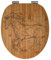 banjado® Hochwertig gravierter Design WC Sitz Bambus Absenkautomatik Pferd abstrakt/Toilettendeckel mit Absenkautomatik Holz/Bambus Klodeckel/WC-Sitz für alle gängigen Toiletten