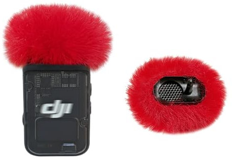 2 Pack Microphone Windscreen Compatible with DJI MIC 2/ OSMO POCKET 3 Microphone Furry Wind Muff (Not for DJI Mic 1)- Red