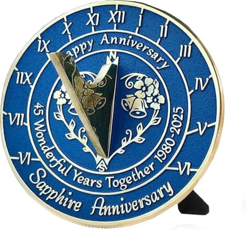 ANTIQUEMEDIEVAL Sonnenuhr für 45. Saphirhochzeit 2025
