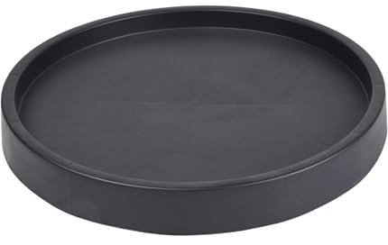 Round Mobile Planter Saucer Flower Pot with Wheels Portable Plant Cart Base with wheels (Large - Anthracite)