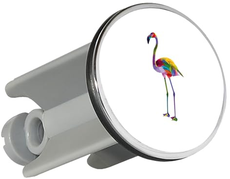 Huuraa Waschbeckenstöpsel Flamingo Colorful Geschenk | Universal Stopfen 4cm höhenverstellbar Abflussstopfen Geschenkidee Stöpsel mit Motiv für das Waschbecken