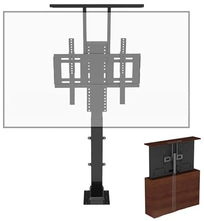 PLMNBQWE Adjustable TV Mount Bracket, Motorized TV Lift Bracket, with Remote Control and with Memory Function, Can Be Hidden in The Cabinet
