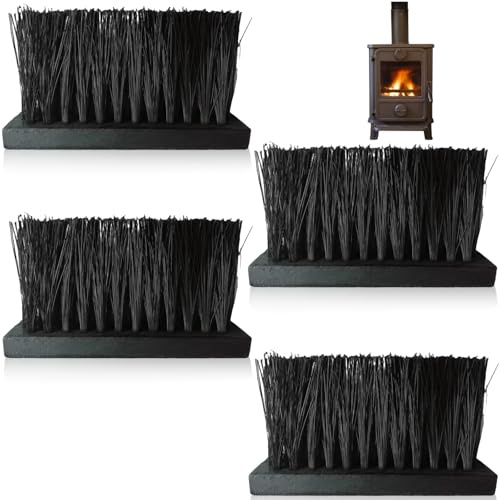 Kaminbürsten Set - Kaminbesen Ersatz, Reinigungsbürste Mit 60 Mm Kokosfaser-Borsten, Länglicher Ersatz-Ersatzbürstenkopf-Kaminbürste Für Kamin, Feuerherd & Schornsteinreinigung Zuhause (4)