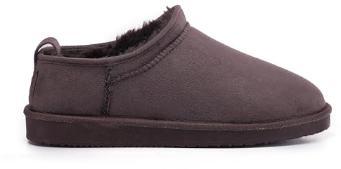 Polar Women’s Fur Lined Slide Slippers – Suede Upper, Cozy Faux Fur Lining, Lightweight Rubber Sole, Non-Slip Grip – Warm Indoor Outdoor Slip-On Comfort Sandals