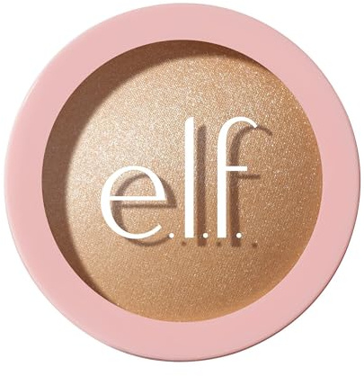 e.l.f. Halo Glow Silky Powder Highlighter, Puder, Strahlendes Finish mit Mikro-Schimmer, Langanhaltend, Prosecco Poppin', Vegan und Tierversuchsfrei
