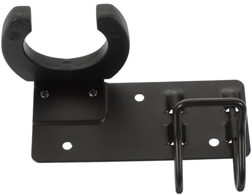 Wall Mounted Metal Microphone Holder Black Space Saving Hook | Rubber Lined, Sturdy Construction, Household Ktv Use, Compact Rack Format for Neat Storage