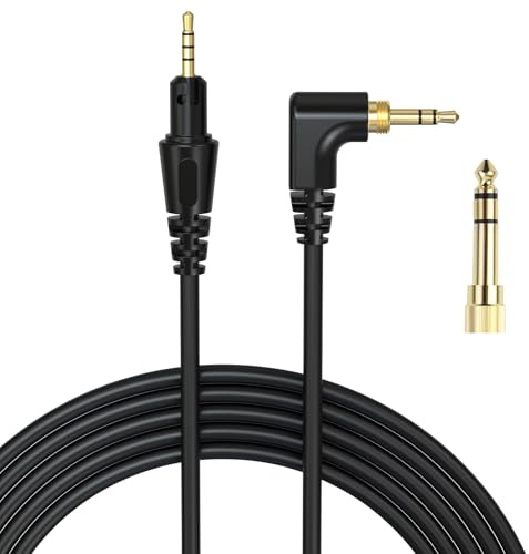 Asobilor Replacement Headphone Cable compatible with Pioneer DJ HDJ-CUE1, HDJ-X5, HDJ-X7, HDJ-S7, HDJ-1500, 2.5 mm to 3.5 mm, TPE, Right-Angle, 1.7 m, with 6.35 mm Adapter