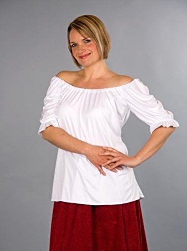 Festartikel Müller weiße Bluse zum Damen Kostüm Karneval Fasching LARP Gr.40/42