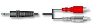Cable-Core 2.5mm Stereo Male Jack to Double RCA 1.5m cable lead