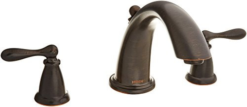 Moen 86440BRB Caldwell Badewannenarmatur, mit zwei Griffen, mit Verkleidung und Ventil, bronzefarben