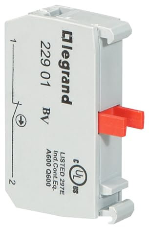 LEGRAND, Schaltkontakt 1 Öffner AC15, für den Einbau in NOT-AUS-Schalter, Einbau in Legrand Sicherheitskästen (038009, 038011, 038024) 240V, 3A, 022901