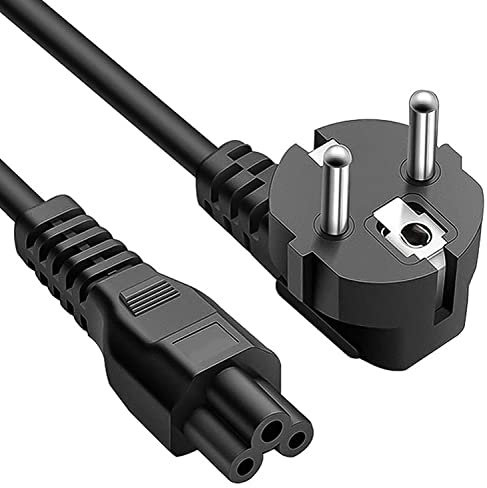CLICK HELP Cavo di Alimentazione 1,8M per PC, Notebook, Computer Portatili, Stampanti Monitor, Schuko Angled a Presa Tripolare Trifoglio C5