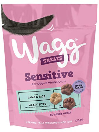 Wagg Sensitive Dry Mix Treats With Lamb and Rice, 125 g
