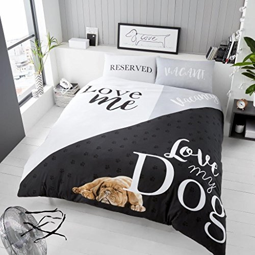 GC GAVENO CAVAILIA Wildlife Duvet Cover Sets, 3D Animal Bedding Set, Soft & Cosy Breathable Comforter Covers, Love My Dog, Double