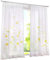 BAILEY JO 1er-Pack Gardine Schlaufen Gardinen Mit Blumen Voile Lichtdurchlässig Vorhang (BxH 150x175cm, Gelb mit Kräuselband)