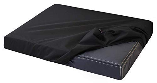 tierlando® Quick-Cover Carlos Basic Matratzenschoner für Hundebett und Hundematratze aus Polyester – rechteckiger, waschbarer Spannbettlakenbezug Größe: 80x60cm | Farbe: 03 Schwarz