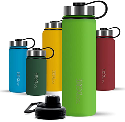 720°DGREE Botella Agua Termo Acero Inoxidable “noLimit“ – 410ml - Sin BPA Free, Antigoteo y Prueba de Fugas - Frasco térmico, Cantimplora Aislada Bebida Caliente Frío con Gas +Cubierta Deporte Gratis