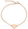 Nuoli® Damen Armband Herz Rosegold (15 + 5cm verstellbar) filigranes Herz Armkettchen für Frauen und Mädchen