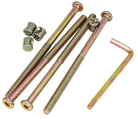 Antike Bettschrauben Hardware teile, cSeao 10 Stück M6 x 110 mm Sockelkappe Bett Montagebolzen für Möbel (M6 x 110 mm)