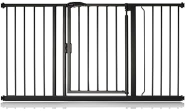 Bettacare Auto Close Stair Gate, 139.8cm - 146.8cm, Matt Black, Pressure Fit Safety Gate, Baby Gate, Safety Barrier for Doors Hallways and Spaces, Easy Installation