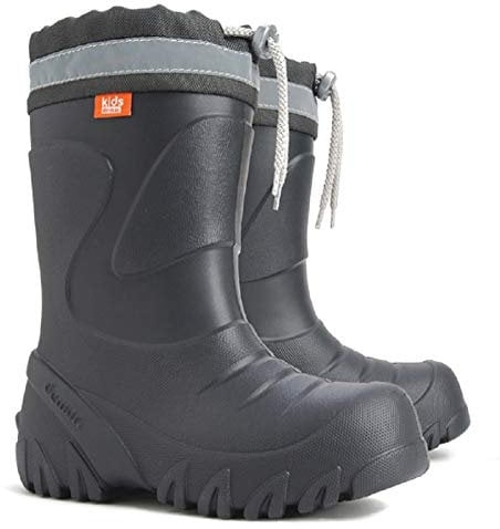 Ultra Leichte Gummistiefel Lammfell Gefüttert Winterstiefel Winterschuhe Mammut (26/27, Anthrazit)
