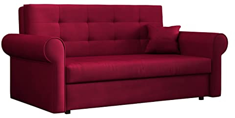 Mirjan24 Schlafsofa Viva Silver III mit Bettkasten, Bettsofa mit abgerundete Armlehnen, 3 Sitzer Polstersofa mit Schlaffunktion, Sofagarnitur inkl. Kissen, Sofa, Wohnlandschaft (Kronos 02)