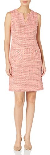 KARL LAGERFELD Damen Etuikleid aus Tweed mit Taschen Lässiges Kleid, Clementine, 36