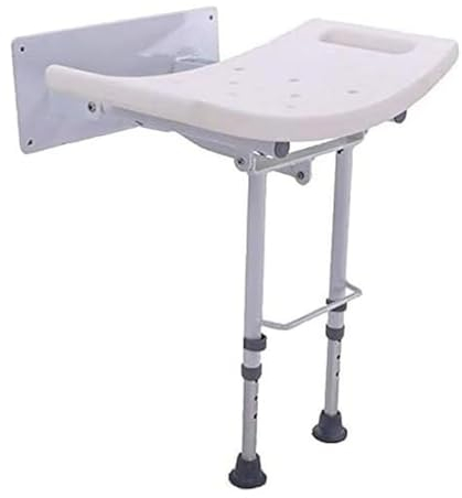 OrtoPrime Asiento de Ducha ABATIBLE con Patas - Silla Ducha Antideslizante Banco Plegable - Taburete Ducha para Mayores Regulable en Altura - Asiento bañera - Taburete Baño Resistente