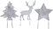 B2S BACK2SEASON Metall Stecker Baum Stern Rentier grau Advent Weihnachten Gartenstecker klein 3er Set
