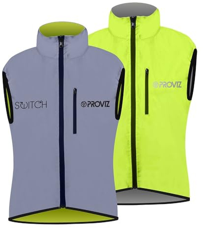 Proviz Women's Switch Waterproof Cycling Gilet Hi Visibility Reflective Cycling Vest, Blue, 14