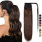 SEGO Ponytail Pferdeschwanz Haarteil Echthaar Zopf Extensions Haarverlängerung Clip in Pony Remy Hair Piece Mittelbraun #4 45.72 cm (90 g)