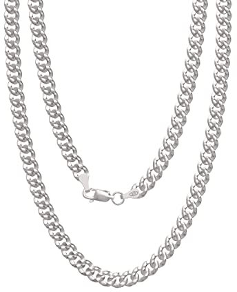 Aeon Mens Chain Necklace - 5mm | Hallmarked 925 Sterling Silver Jewellery | 24 Curb Chain | Polishing Cloth & Gift Box